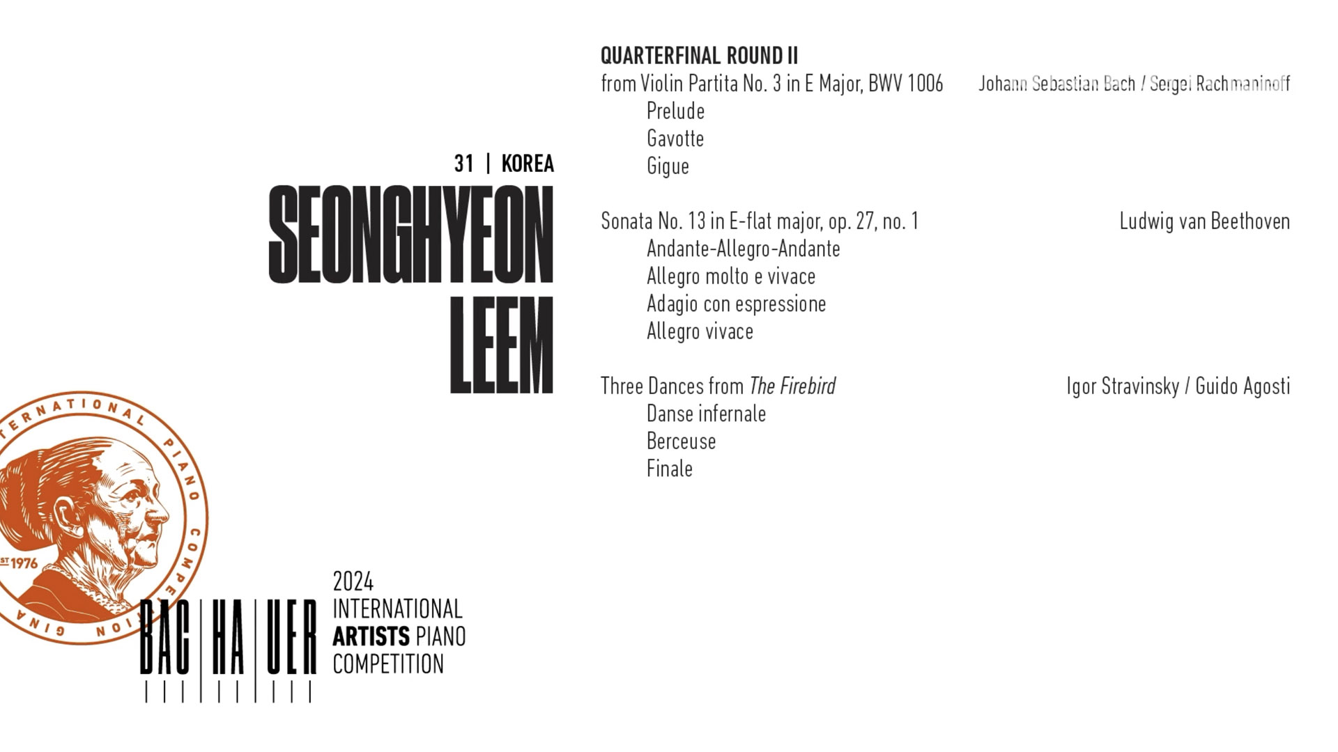 2024 Gina Bachauer International Piano Competition - Quarterfinal - Round 2 - Seonghyeon Leem video thumbnail