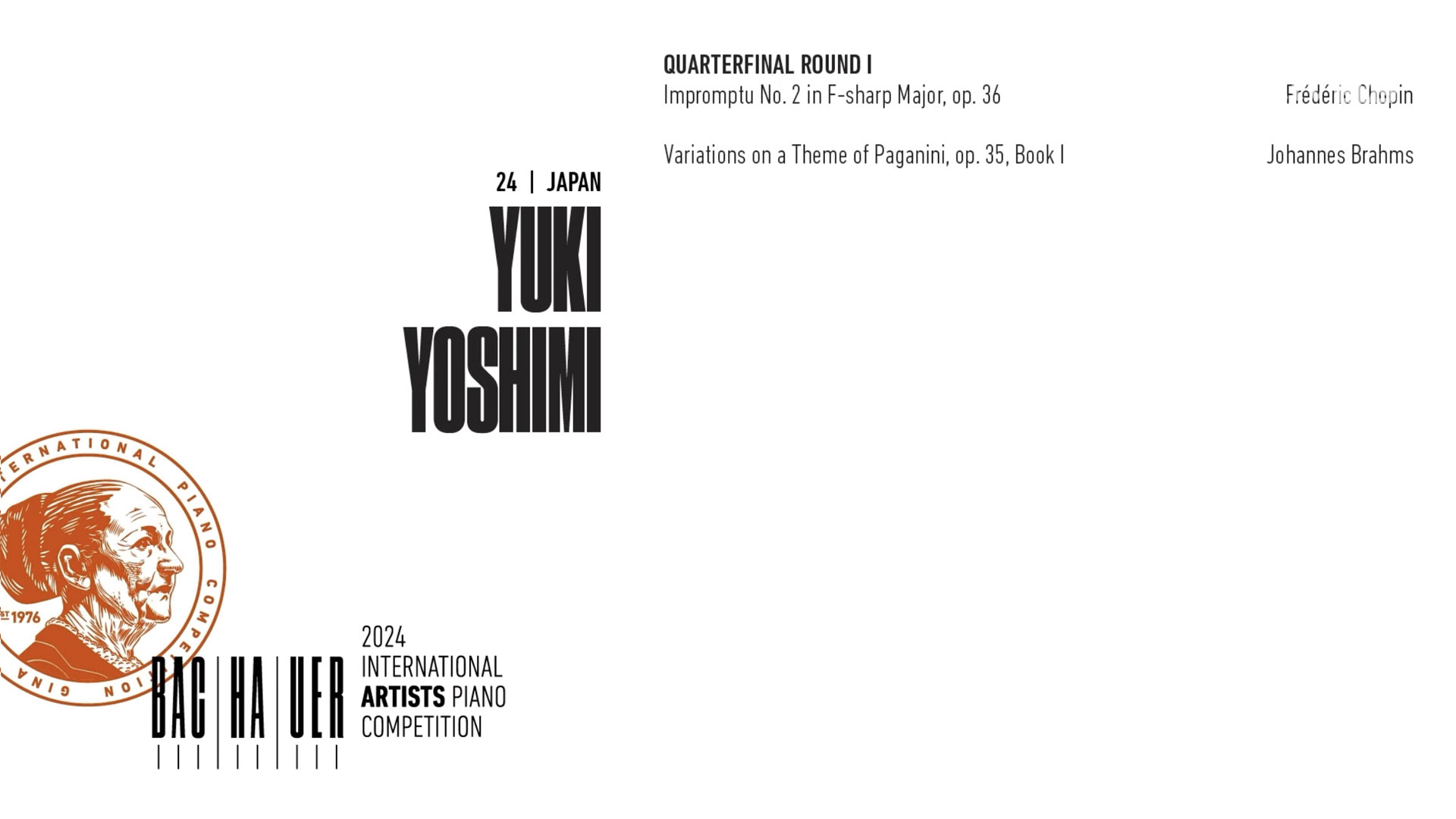 2024 Gina Bachauer International Piano Competition - Quarterfinal - Round 1- Yuki Yoshimi video thumbnail