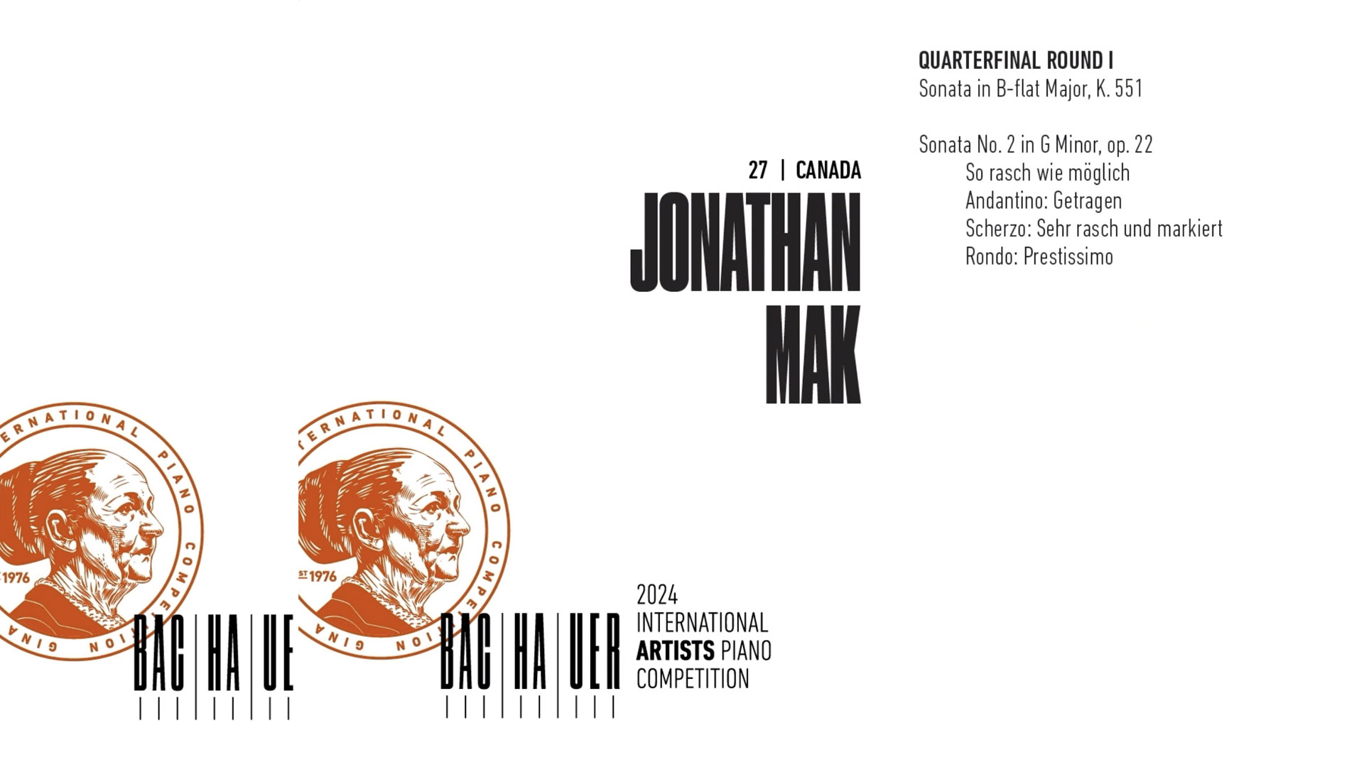 2024 Gina Bachauer International Piano Competition - Quarterfinal - Round 1- Jonathan Mak video thumbnail