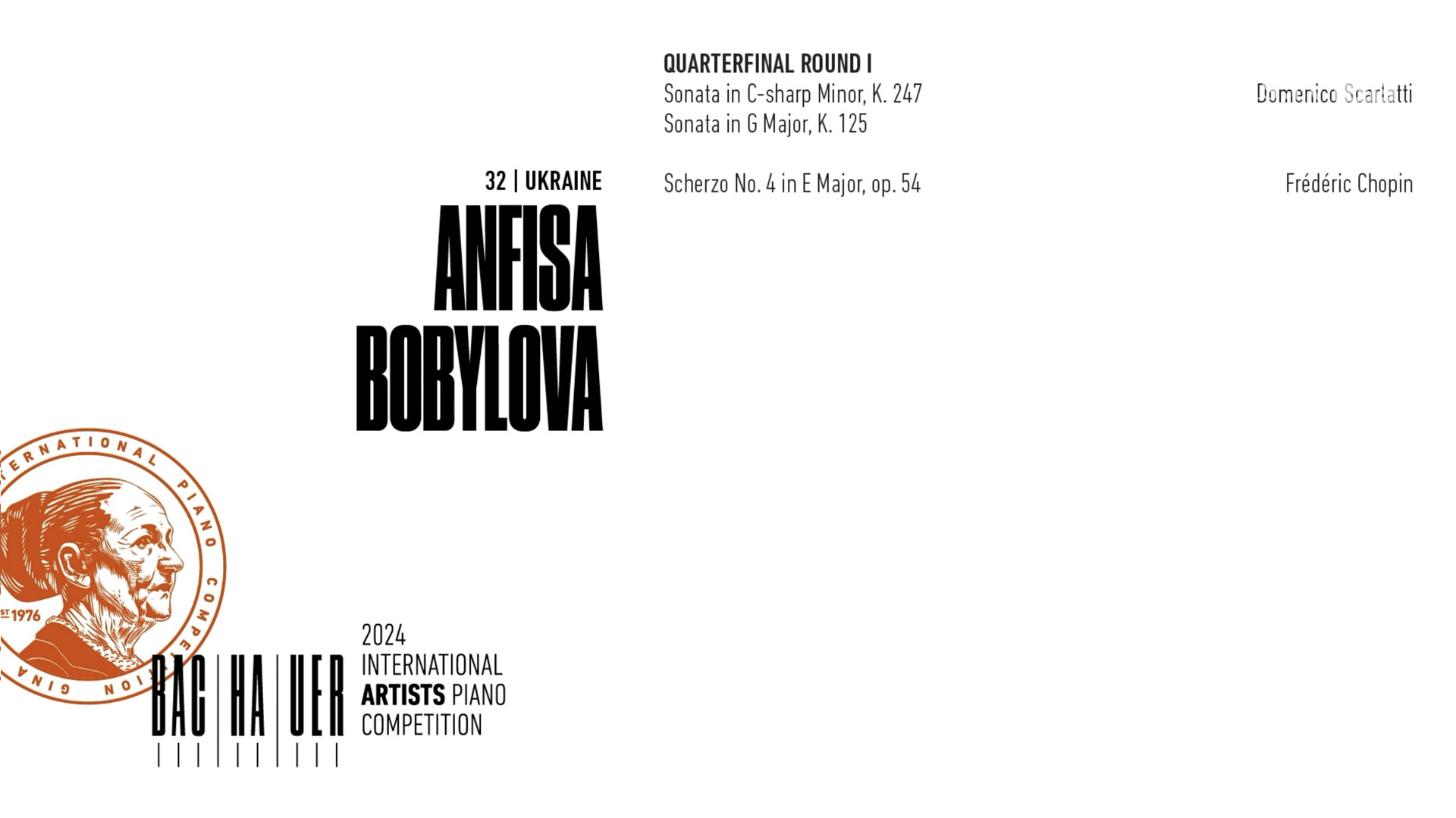 2024 Gina Bachauer International Piano Competition - Quarterfinal - Round 1- Anfisa Bobylova video thumbnail