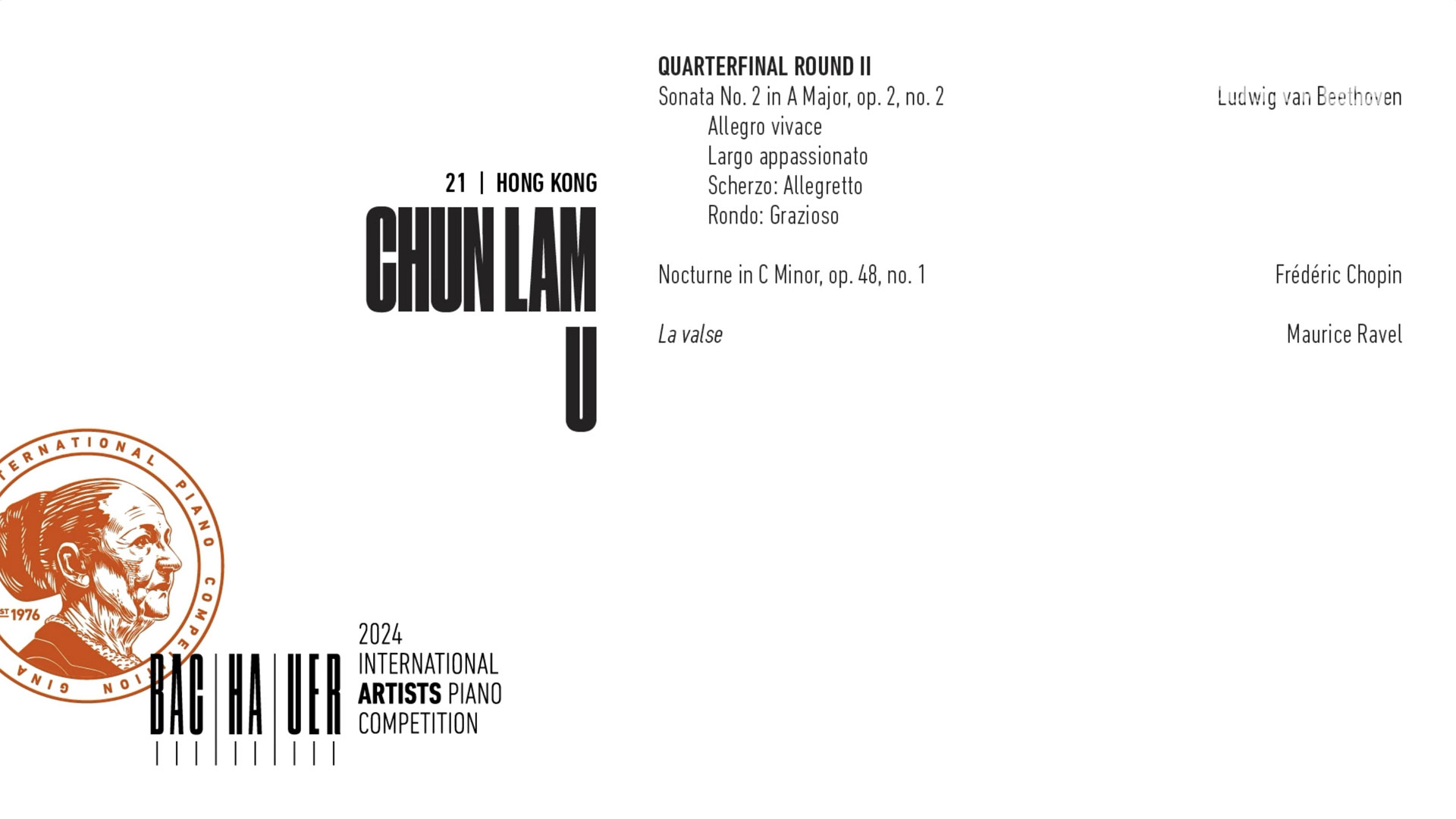 2024 Gina Bachauer International Piano Competition - Quarterfinal - Round 2 - Chun Lam U video thumbnail