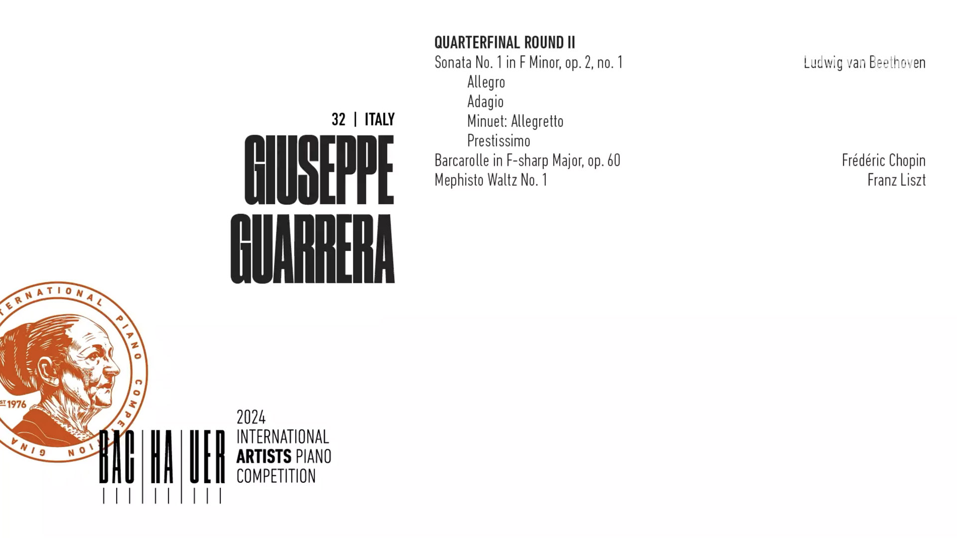2024 Gina Bachauer International Piano Competition - Quarterfinal - Round 2 - Giuseppe Guarrera video thumbnail