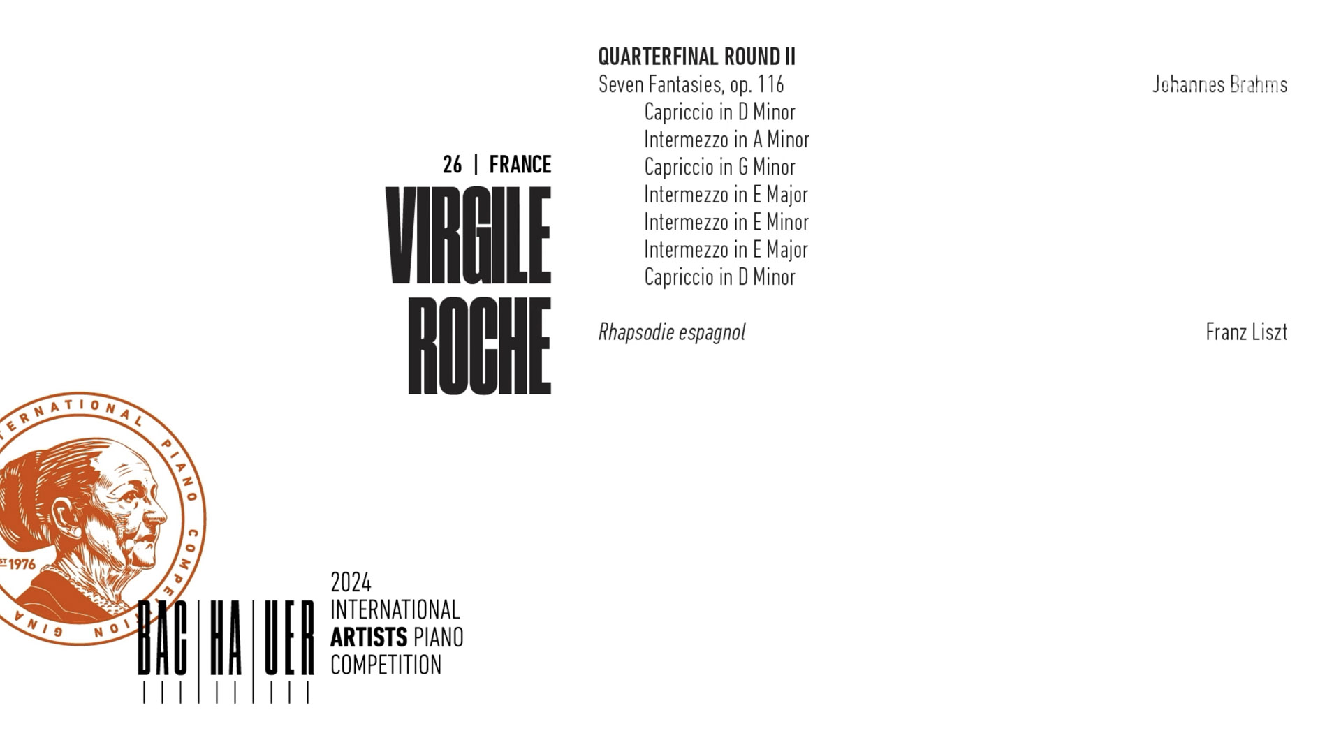 2024 Gina Bachauer International Piano Competition - Quarterfinal - Round 2 - Virgile Roche video thumbnail