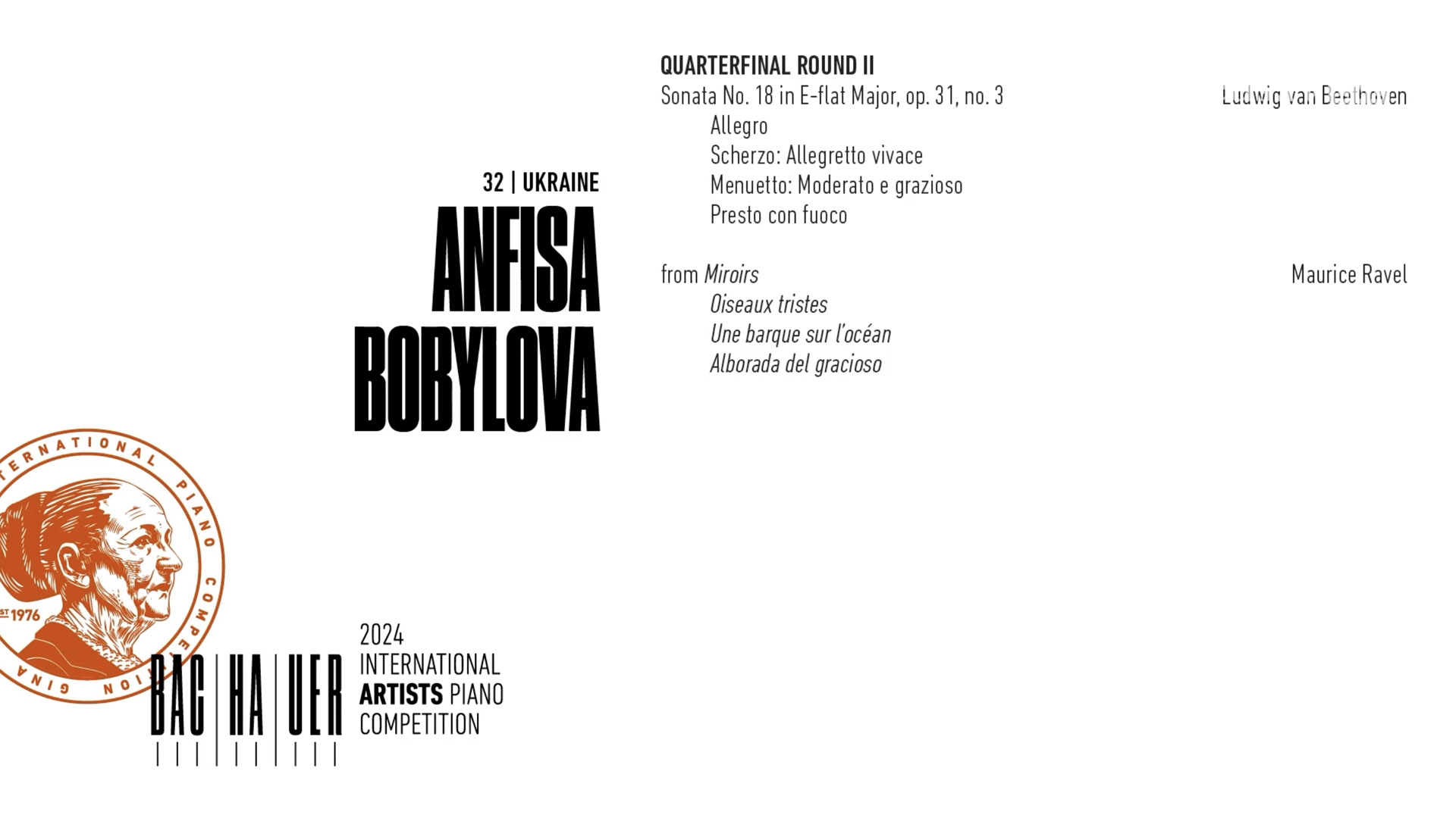 2024 Gina Bachauer International Piano Competition - Quarterfinal - Round 2 - Anfisa Bobylova video thumbnail