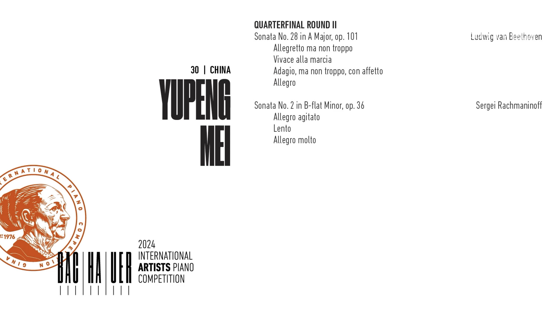 2024 Gina Bachauer International Piano Competition - Quarterfinal - Round 2 - Yupeng Mei video thumbnail