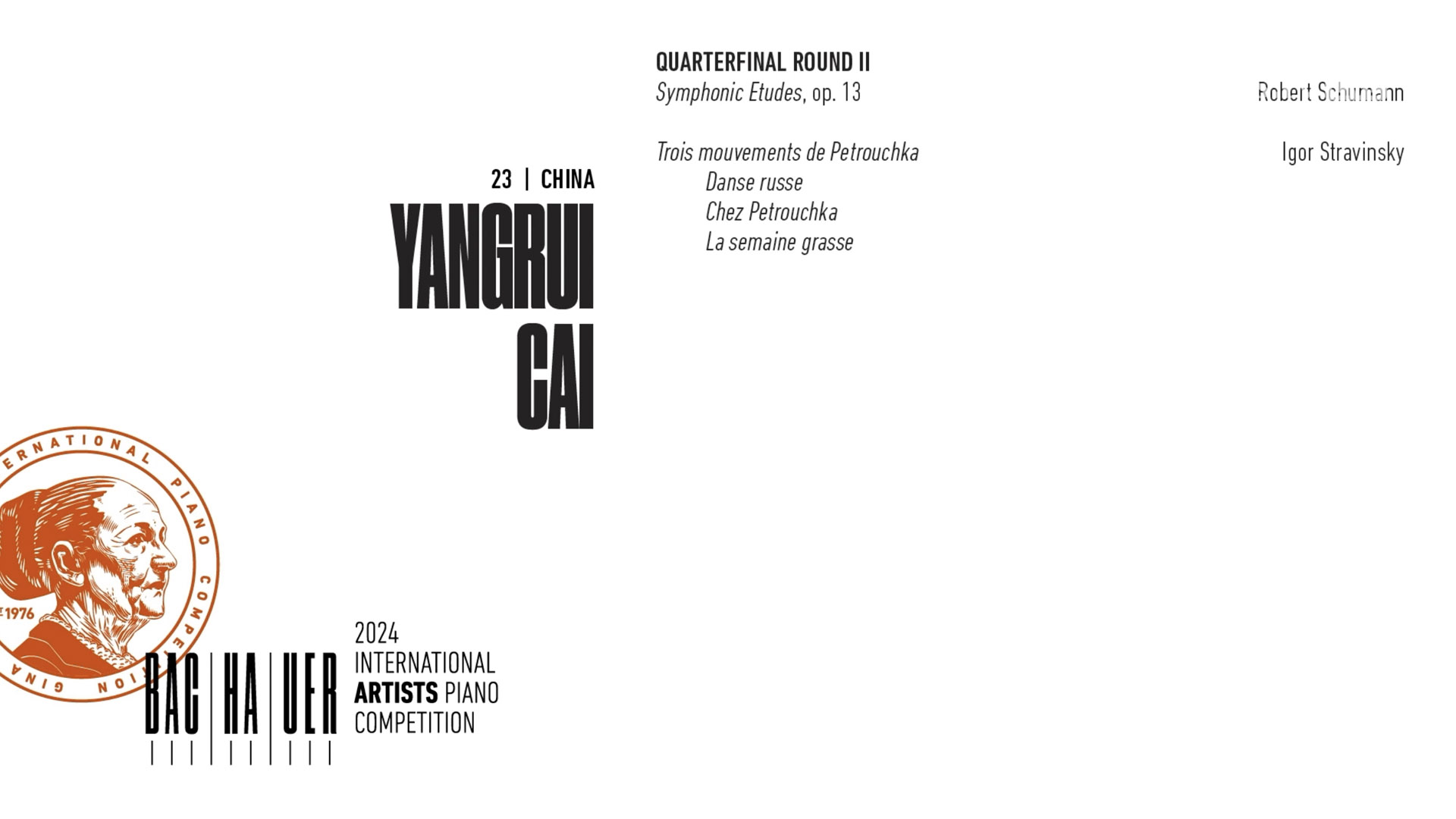 2024 Gina Bachauer International Piano Competition - Quarterfinal - Round 2 - Yangrui Cai video thumbnail