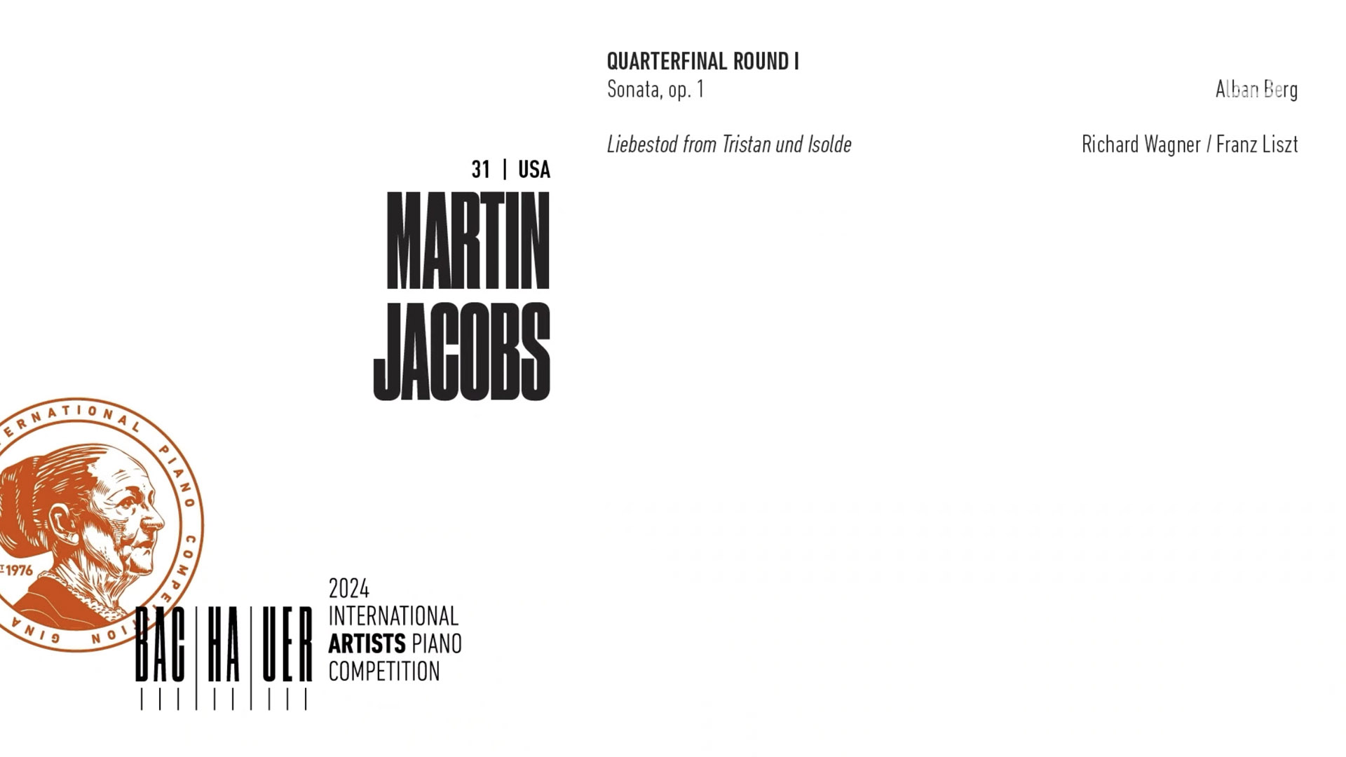 2024 Gina Bachauer International Piano Competition - Quarterfinal - Round 1 - Martin Jacobs video thumbnail