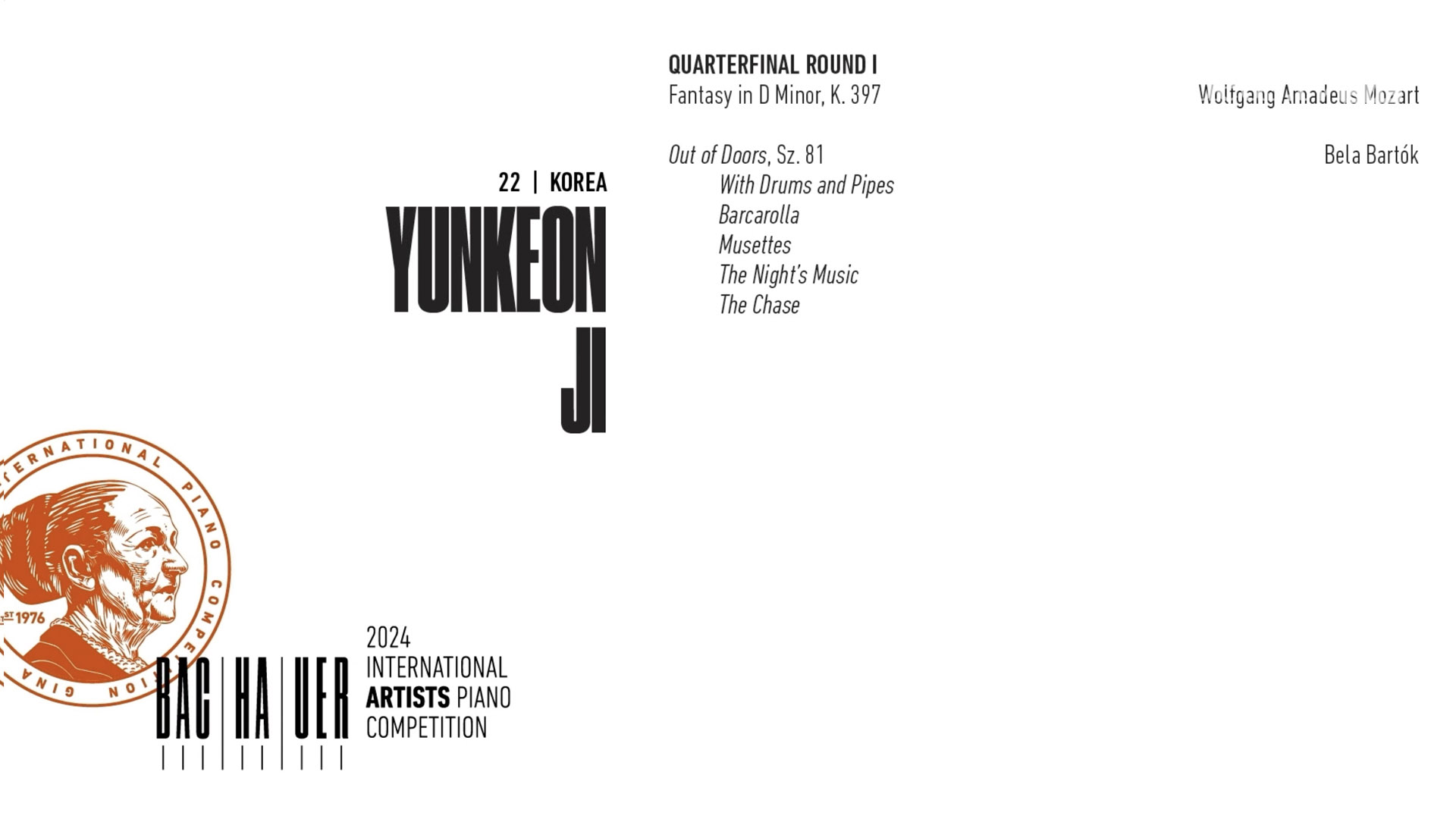 2024 Gina Bachauer International Piano Competition - Quarterfinal - Round 1 - Yunkeon Ji video thumbnail