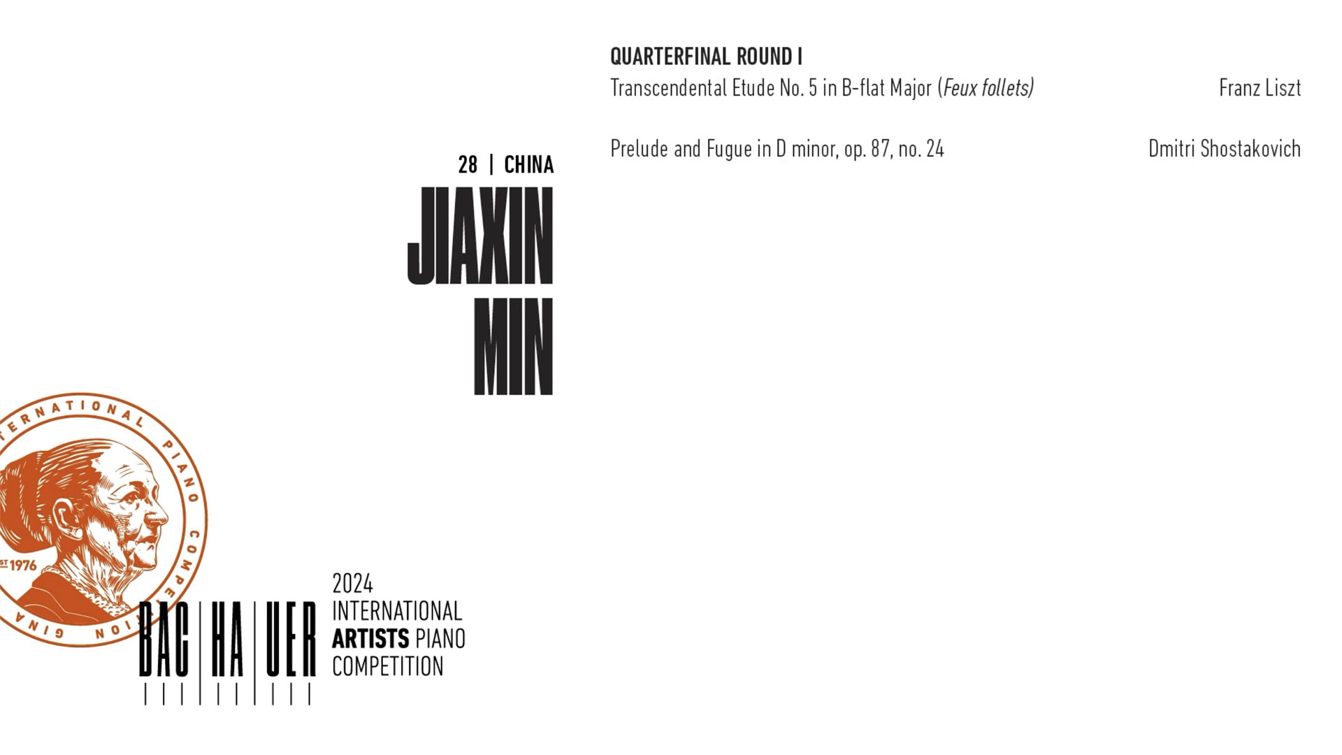 2024 Gina Bachauer International Piano Competition - Quarterfinal - Round 1- Jiaxin Min video thumbnail