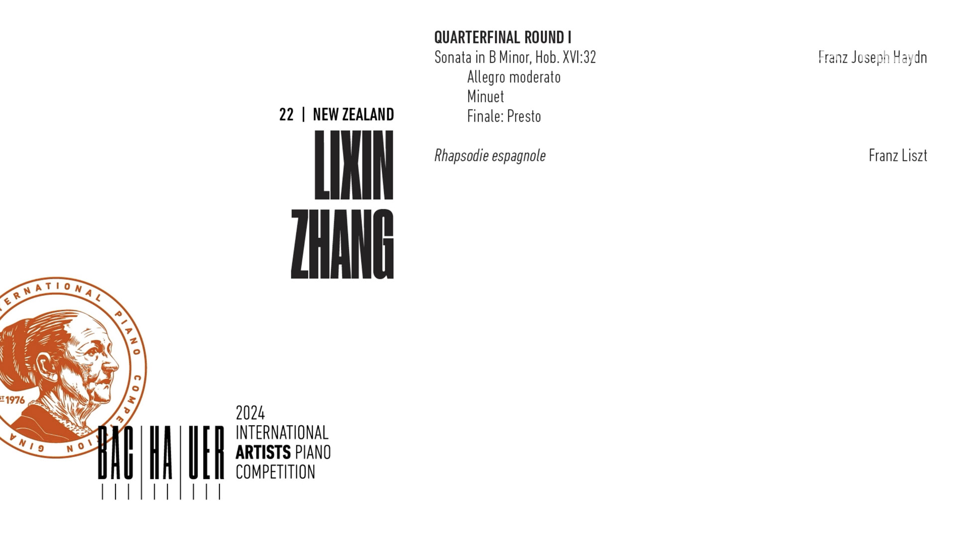 2024 Gina Bachauer International Piano Competition - Quarterfinal - Round 1- Lixin Zhang video thumbnail