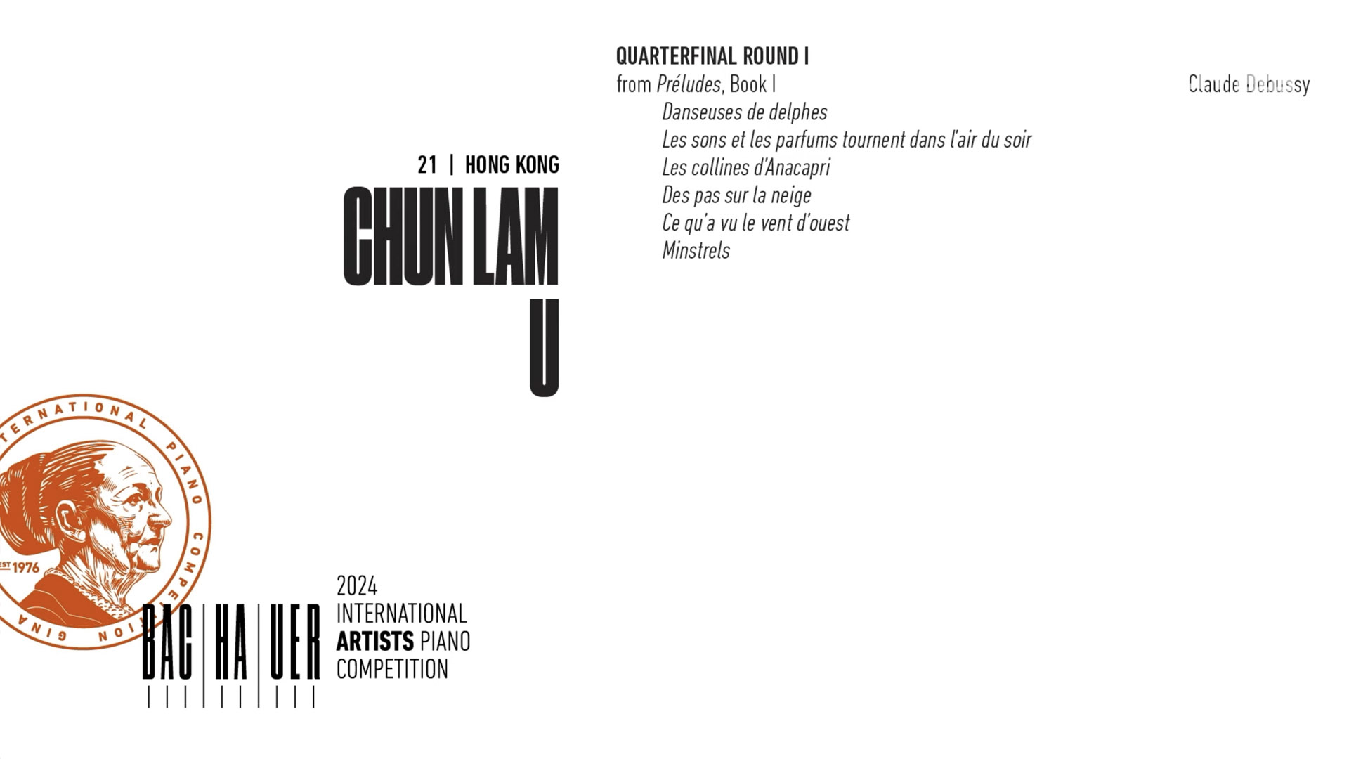 2024 Gina Bachauer International Piano Competition - Quarterfinal - Round 1- Chun Lam U video thumbnail