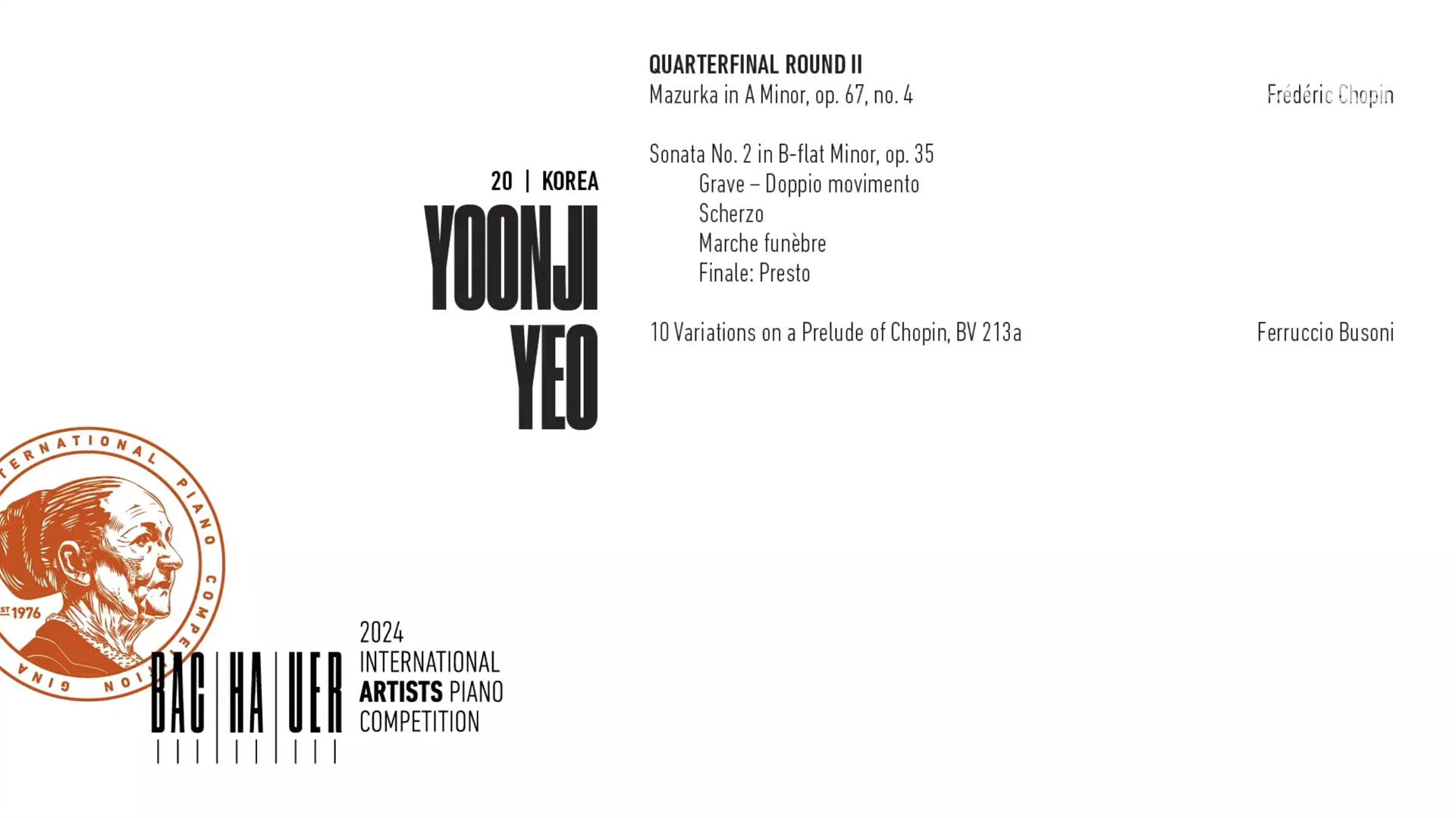 2024 Gina Bachauer International Piano Competition - Quarterfinal - Round 2 - Yoonji Yeo video thumbnail